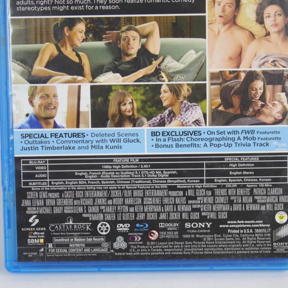 Friends With Benefits Blu-Ray DVD Movie